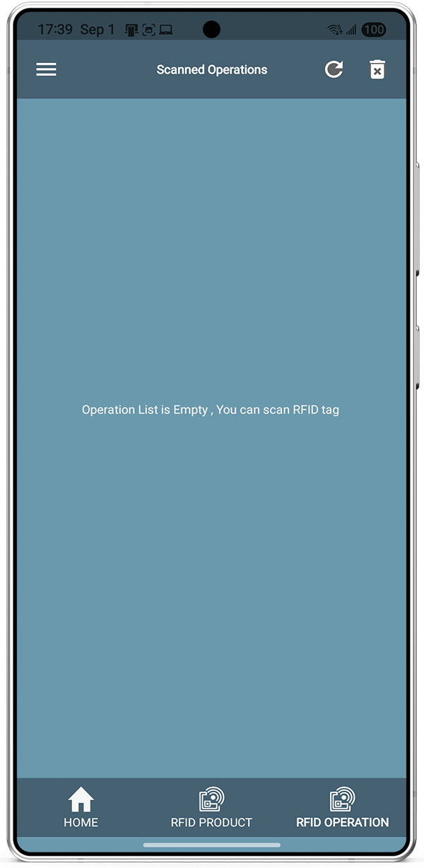 RFID product screen